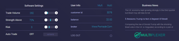 Multiplexer System Trading Software Settings