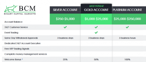 Binary Capital Markets Broker Accounts