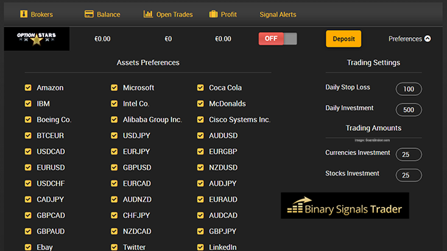 Binary Signals Trader Software Settings