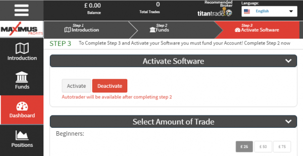 Maximus Profits Software Settings