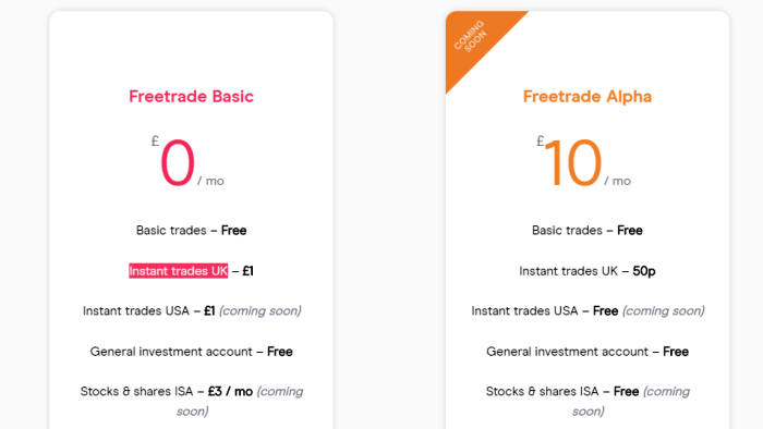 FreeTrade Broker Account Types